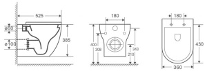 Подвесной унитаз OWL Wave Cirkel-H OWLT190801 с крышкой SoftClose