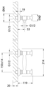 Смеситель для душа Lemark Flora LM0103C