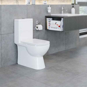 Напольный унитаз Sanita Luxe Quadro Slim (с крышкой SoftClose), белый