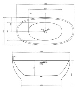 Акриловая ванна Abber AB9207MB