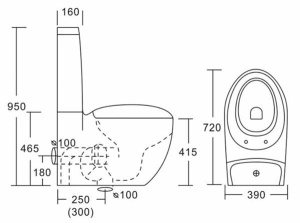 Напольный унитаз CeramaLux 2451 (с крышкой SoftClose), белый