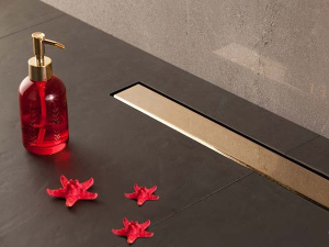 Душевой трап Pestan Confluo Frameless Line Gold 2 в 1 двусторонний под плитку, 30 см