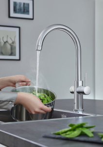 Смеситель для кухонной мойки Grohe Red Duo 30083001 / 30083DC1 в комплекте с бойлером, хром