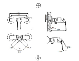 Смеситель для душа Bravat FIT F9135188CP-01-RUS