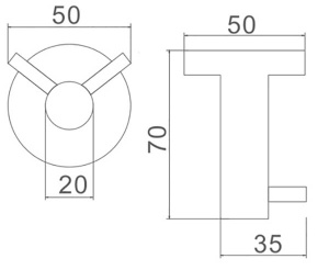 Крючок Ledeme L71705-2 двойной