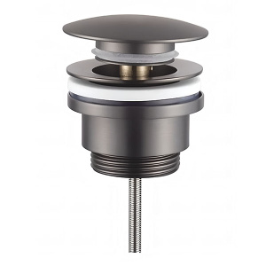 Сифон для умывальника McAlpine с универсальным донным клапаном Roxen U02GM (gunmetal) и гофрой