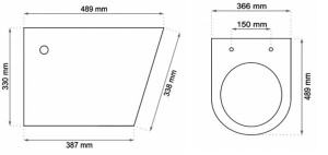 Подвесной унитаз Rea Tomas Rimless C1257