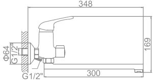 Смеситель для ванны Ledeme L2239-B
