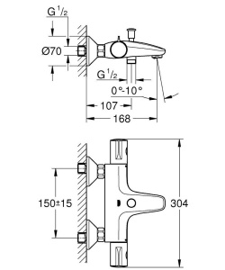 Смеситель для ванны Grohe Grohtherm 800 34576000 термостатический