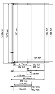 Душевая шторка на ванну Wasserkraft Main 41S02-80 / 41S02-100, 80х140, прозрачный