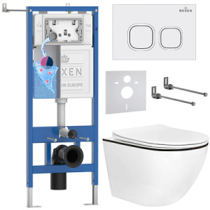 Комплект инсталляции 6 в 1 Roxen StounFix Dual Fresh 964671 с аромадозатором, белый