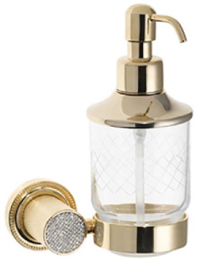Дозатор Boheme Royal Cristal 10932-G / 10932-G-B, прозрачный, золото, белые кристалы