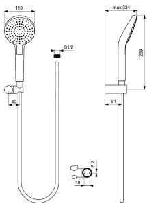 Душевая лейка со шлангом Ideal Standard Idealrain B2239AA
