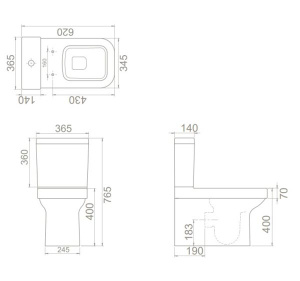 Напольный унитаз CeraStyle Noura WC00403SH00+CS004010100+IM018010201200 с функцией биде пристенный, белый