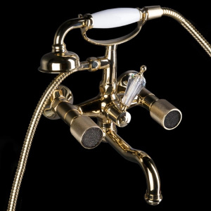 Смеситель для ванны Boheme Royal Crystal 293-Royal/CRST black