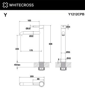Смеситель для умывальника Whitecross Y Y1212CPB