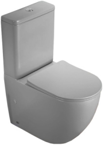 Напольный унитаз CeramaLux 2166XMDH / 2166XMH безободковый, светло-серый матовый