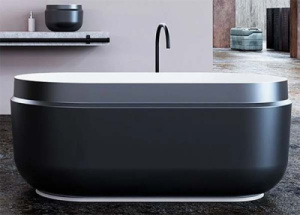 Ванна из искусственного камня Kolpa-san Boul FS Black, 165х85