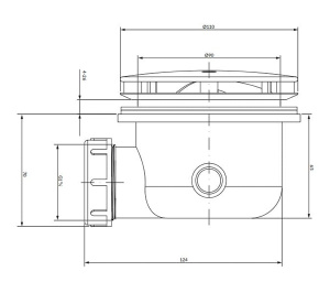 Сифон для душевого поддона Omnires CGS ST6590.43+ST45XBL