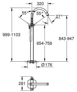 Смеситель для ванны Grohe Grandera 23318000, хром