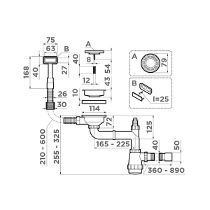 Сифон для мойки Omoikiri WK-1-GM