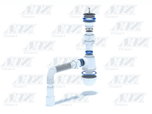 Сифон Ани Грот 1 1/2"*40 с гибкой трубой 40*50х50 А0515 (Россия)