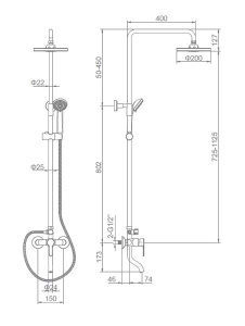 Душевая стойка Ledeme L2403-1