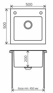 Кухонная мойка Tolero Ceramic Glass TG-500 B