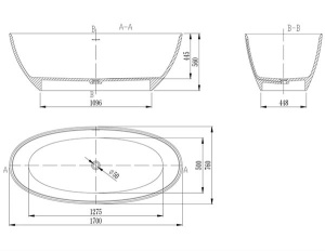 Ванна из искусственного камня Vincea VBT-4S01MW