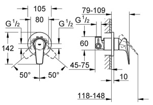 Смеситель скрытого монтажа Grohe BauFlow 29046000