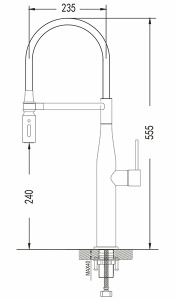 Смеситель для кухонной мойки Shevanik S123T-3