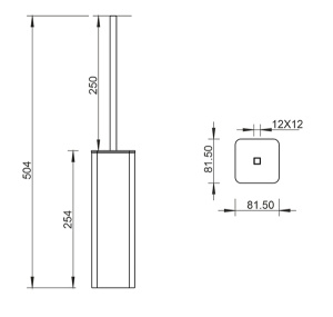 Ершик для унитаза Whitecross Cubo CU2476GL / CU2476GLB, золото