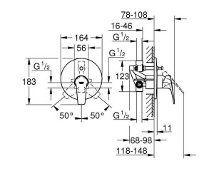 Смеситель скрытого монтажа Grohe BauFlow 29113000
