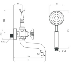 Смеситель для ванны Deante Temisto BQT 011D