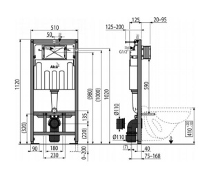 Комплект инсталляции AlcaPlast AM101/1120 Sadromodul с ароматизатором, кнопкой M570 / M571 / M572 / M578 и унитазом Roxen Martin 530220-02, белый глянцевый