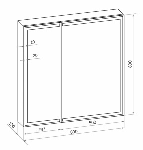 Шкаф-зеркало Континент Mirror Box LED 80 / 100, 80х80, черный матовый