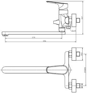Смеситель для ванны AV Engineering AVCON7-A272-200