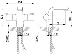 Смеситель для умывальника Lemark Yeti LM7836C с термостатом