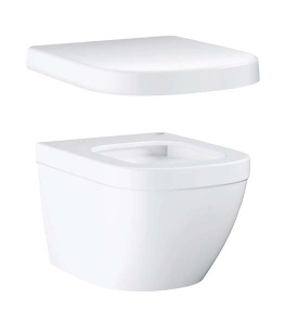 Подвесной унитаз Grohe Euro 39206000 безободковый с крышкой Soft Close