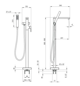 Смеситель для ванны Deante Anemon Bis BCZ_017M