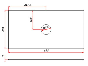 Столешница ЗОВ компакт-плита 13 Галифакс CKP13H895458C1 (1 вырез)