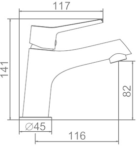 Смеситель для умывальника Ledeme L1069
