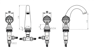 Смеситель для умывальника Boheme Brillante Presente 357