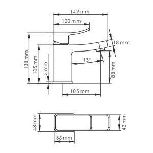 Смеситель для умывальника WasserKraft Aller 1063WHITE