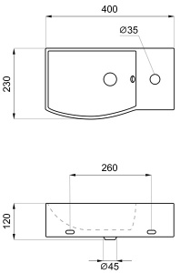 Умывальник Lavinia Boho Bathroom Sink 33311029 / 33311027 / 33311033 / 33311031 / 33311037 / 333110235, 40х23 L
