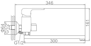 Смеситель для ванны Ledeme L2244
