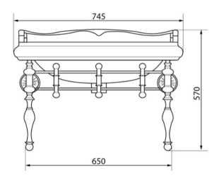 Консоль с умывальником Caprigo LOW7060/73-CRM