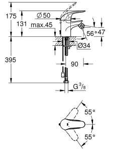 Смеситель для биде Grohe Euroeco 32882000
