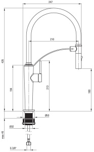 Смеситель для кухонной мойки Deante Corda Steel BRC_F72M