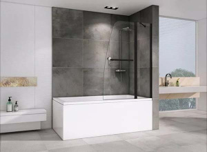 Душевая шторка на ванну Abber Ewiges Wasser AG50100B, 100х140, прозрачный